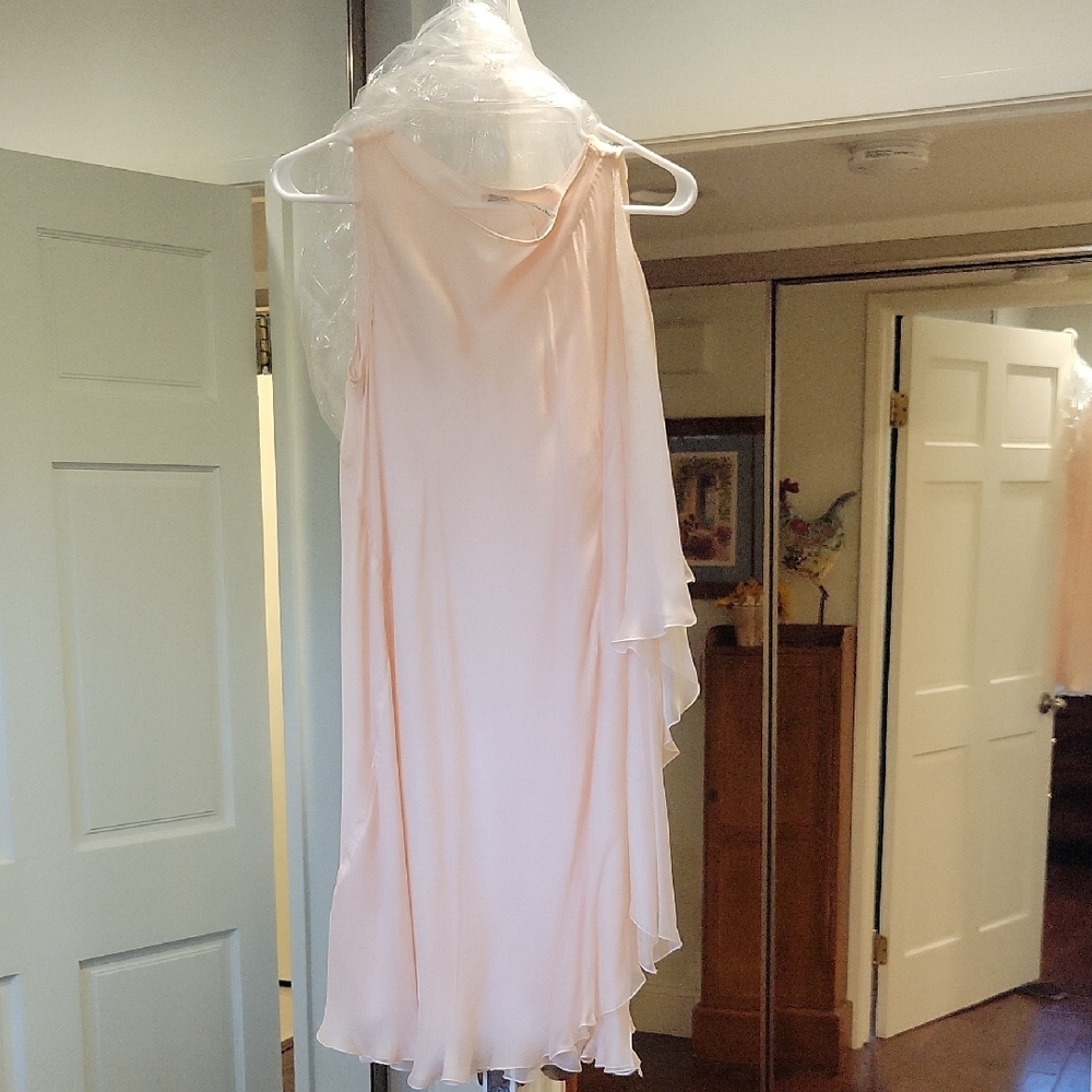 Women's Beautiful Pale Pink Sleeveless Silk Dress- Worn Only Once.